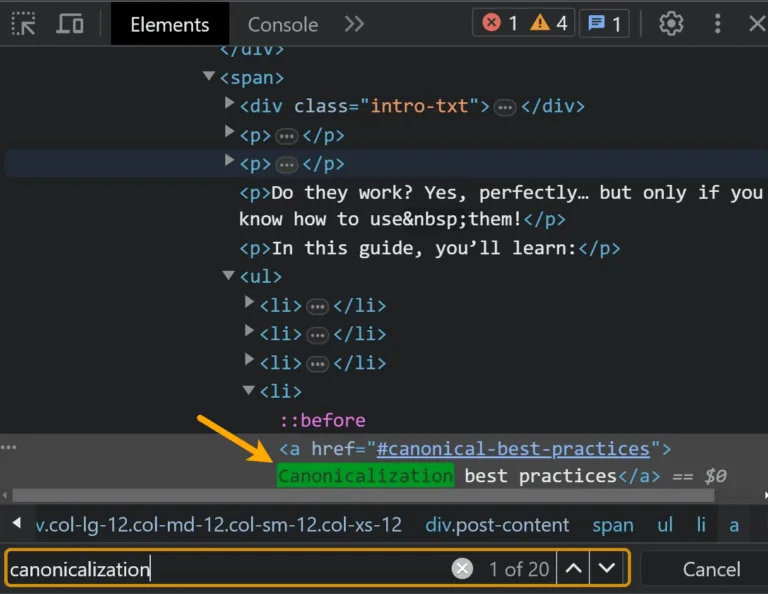 处理 JavaScript 网站时在 DOM 中搜索文本