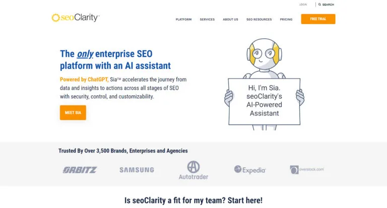 seoClarity 首页截图