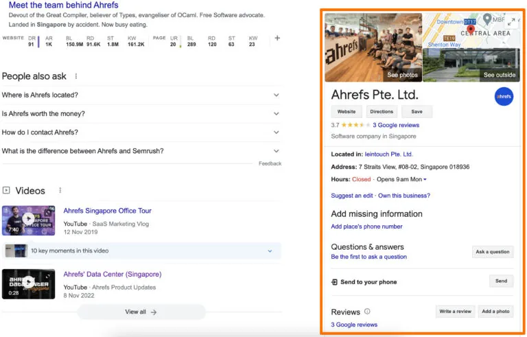 Ahrefs Business profile
