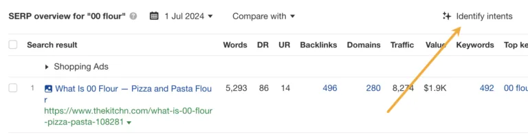 在 Keywords Explorer 中用 AI 识别搜索意图