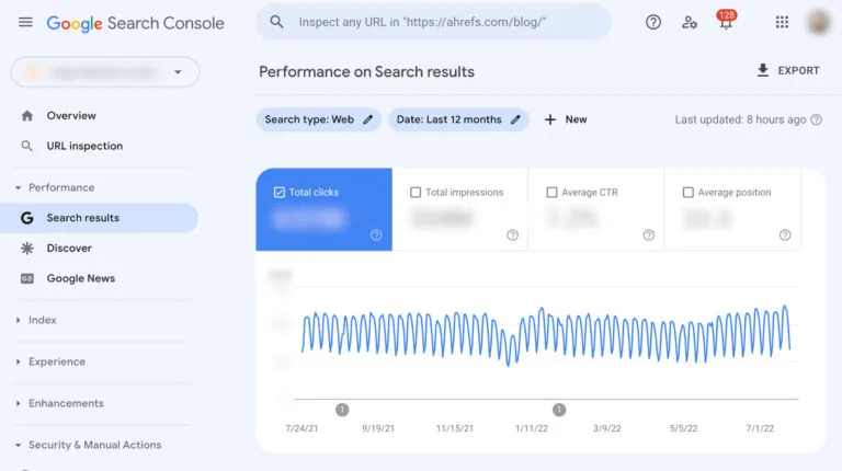 Google Search Console 里的搜索结果报告