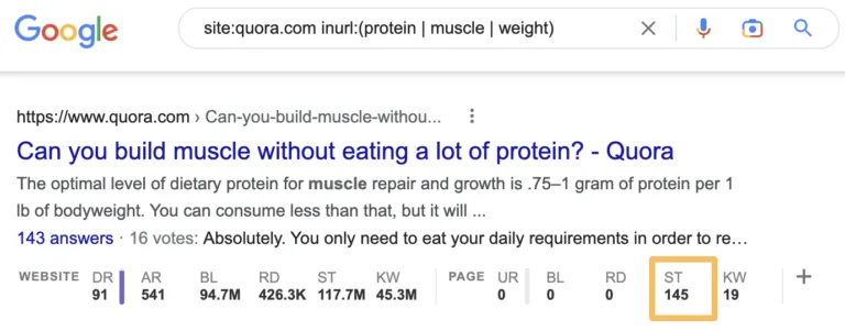 用 Ahrefs SEO Toolbar 随手查看相关 Quora 帖子的预估流量