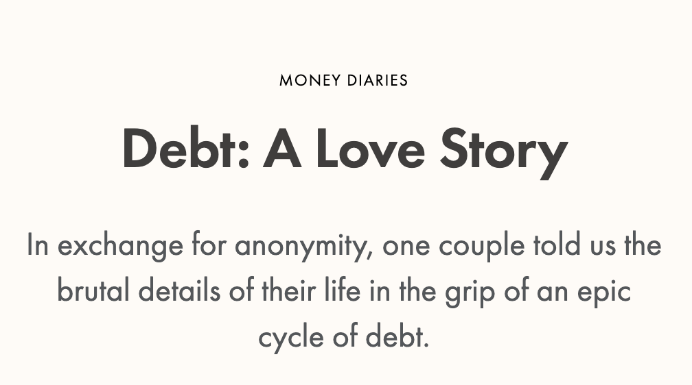 Wealthsimple 文章中一对夫妇分享应对债务经历的摘录