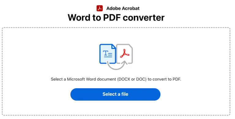 Adobe 的免费 Word 转 PDF 转换工具。