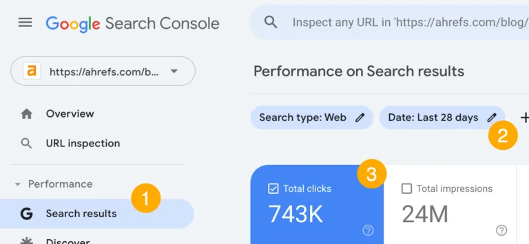 Google Search Console 中的流量