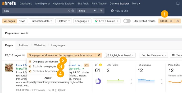 用筛选器缩小 Content Explorer 的结果范围