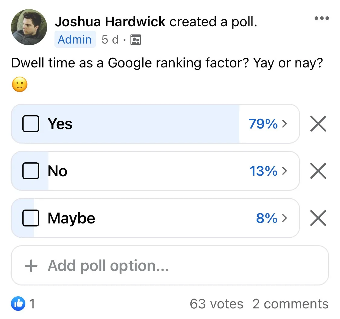 我们在 Ahrefs Insider Facebook 群组中投票的结果