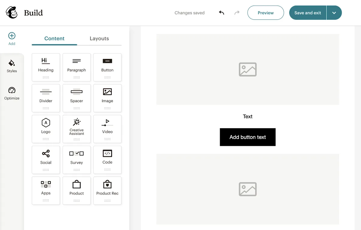 Mailchimp 邮件营销软件的邮件构建器