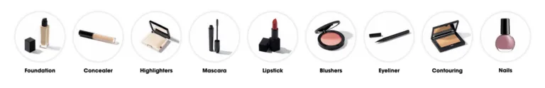Sephora 网站上指向不同彩妆类别的网格链接
