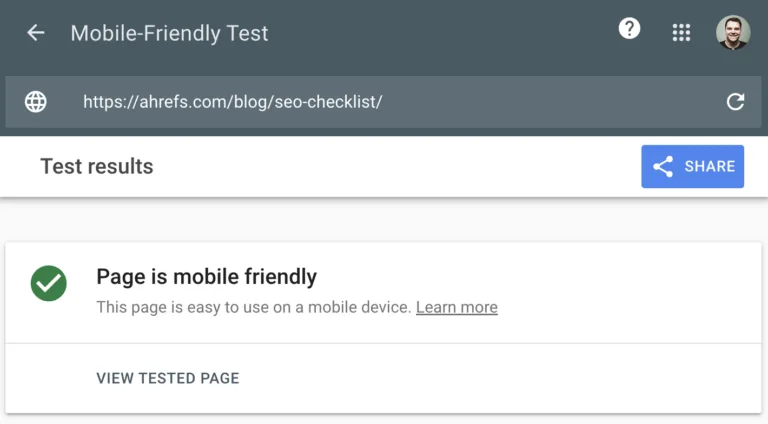 Google 的 Mobile Friendly Test 工具