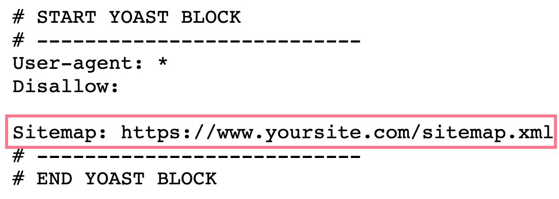 robots.txt 中链接到站点地图的版块