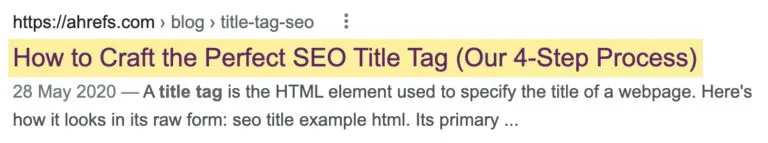 Google 搜索中的标题标签