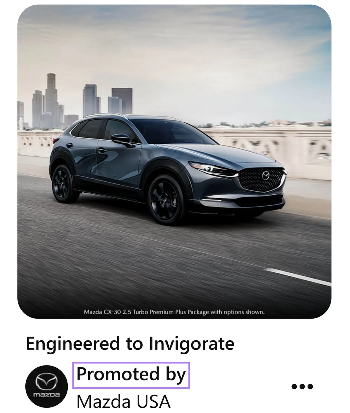 汽车制造商 Mazda 的一条推广 Pin