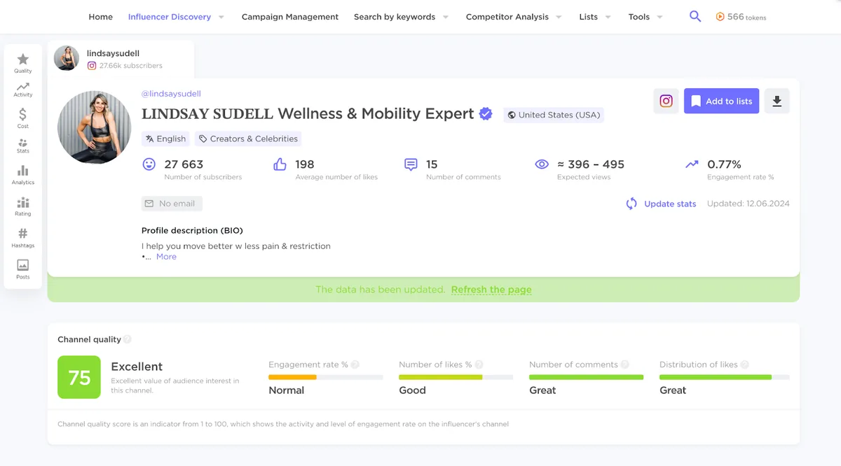 Lindsay Sudell Wellness 微型网红