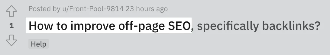 来自 /r/seo 子版块的潜在长尾关键词