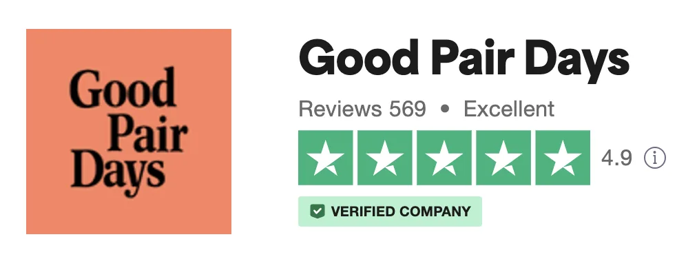 Good Pair Days 在 Trustpilot 上的评分
