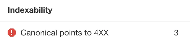 Site Audit 中 canonical 指向 4XX 错误