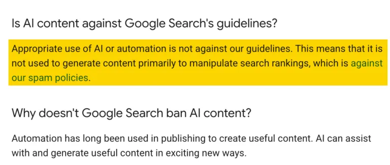 Google 的指南表示他们并不反对 AI 内容