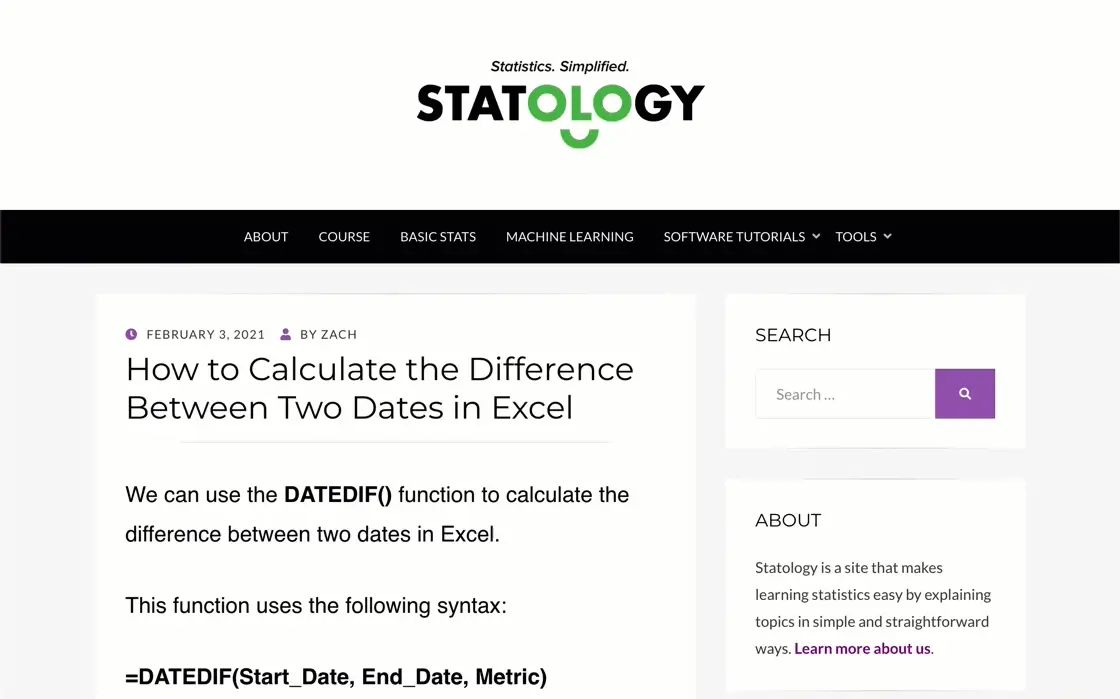“excel difference between two dates”的一些排名靠前的页面，全都是博客文章