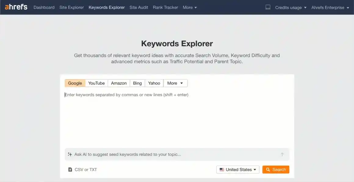 如何在 Keywords Explorer 工具中聚类新的关键词列表
