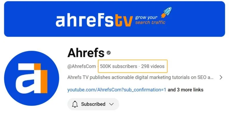我们 YouTube 频道的订阅者和视频数量
