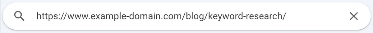在 Google Search Console 的“网址检查”工具中输入的 URL