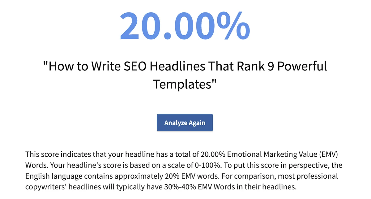 Headline Analyzer 工具