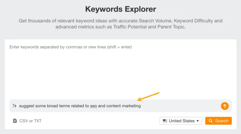 在 Ahrefs Keywords Explorer 中用 AI 寻找种子关键词