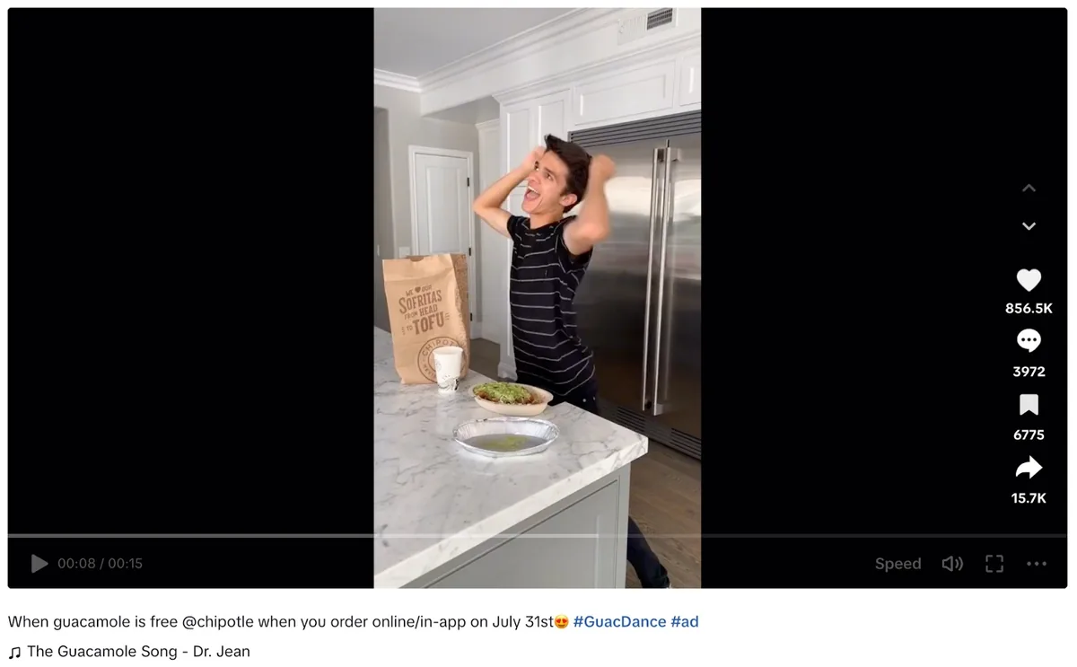 Chipotle 的 #GuacDance 挑战