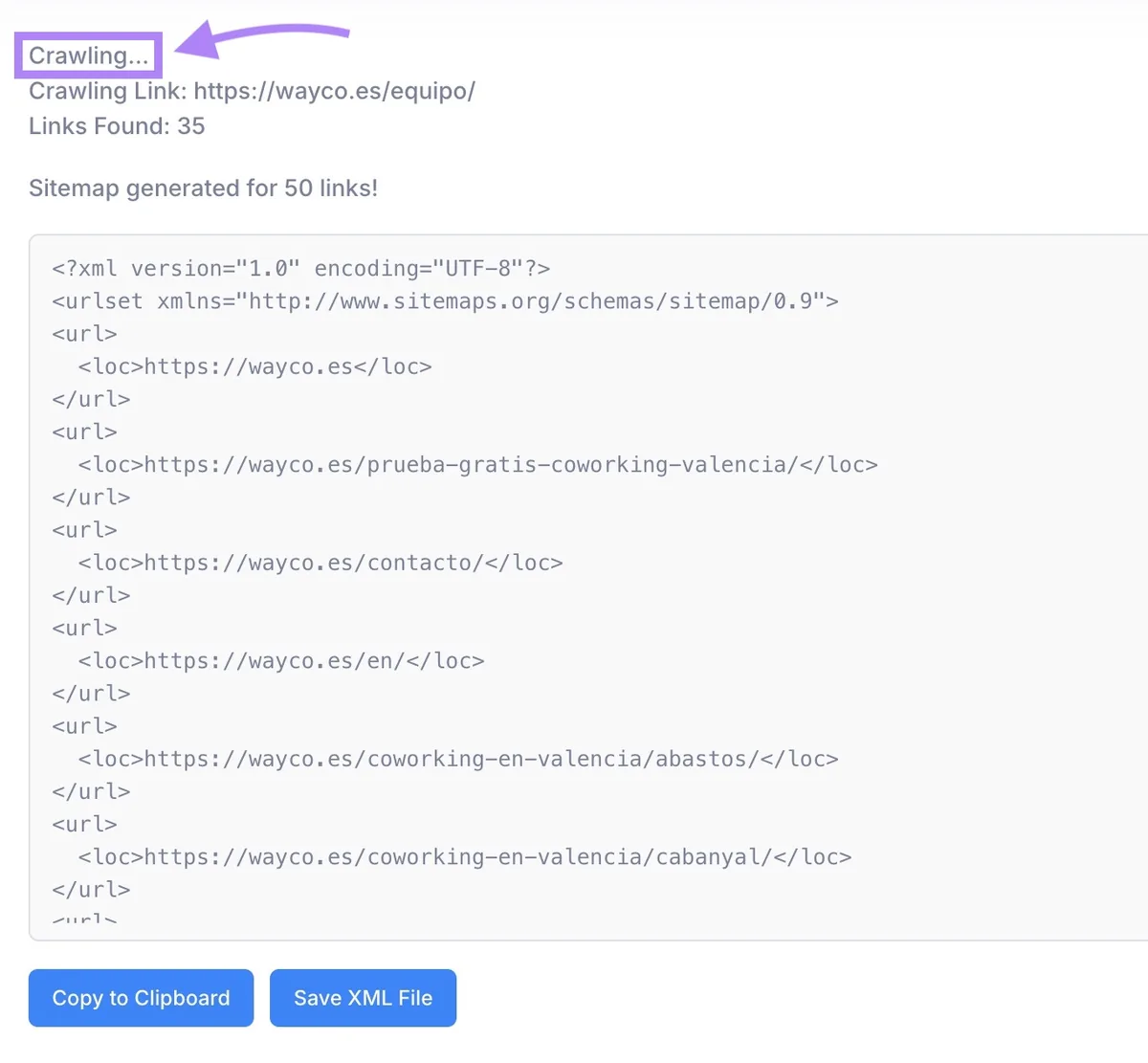 SEOptimer 抓取网站并为其生成站点地图。