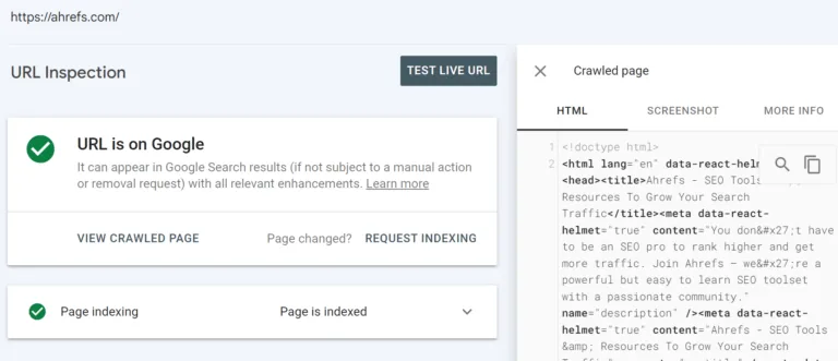 使用 URL Inspection 工具查看 Google 处理 JavaScript 后看到的内容