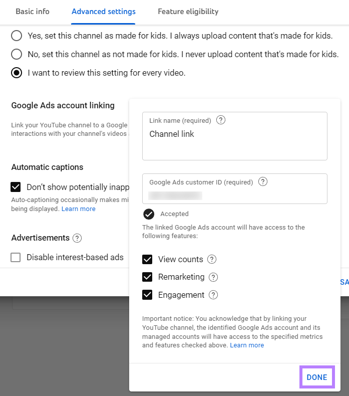 Google Ads 账号关联设置