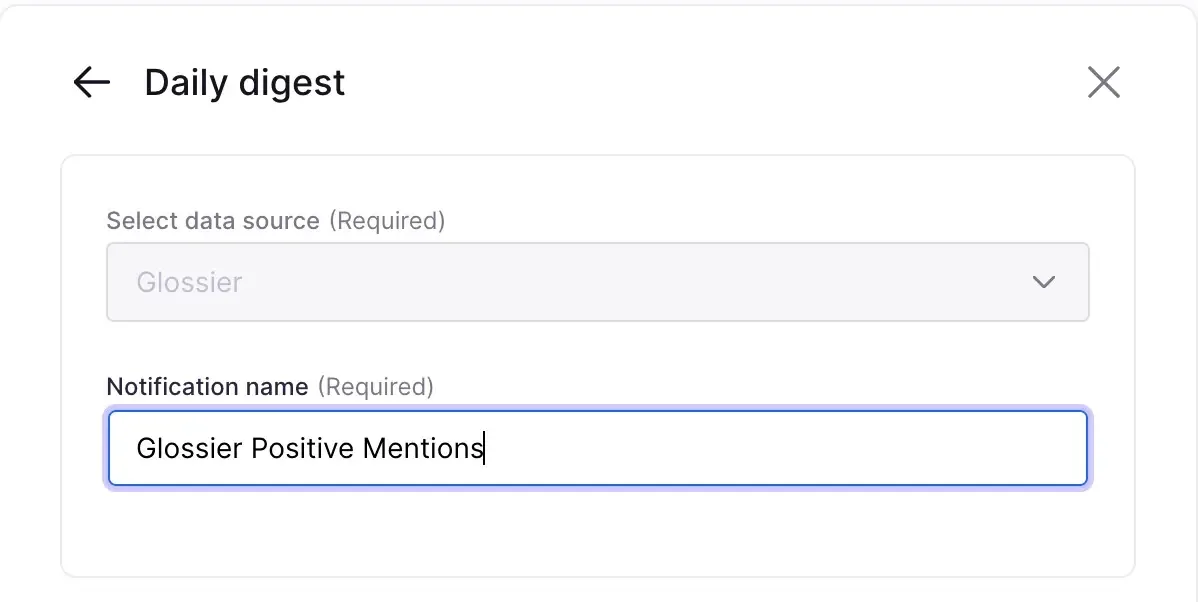 名为“Glossier Positive Mentions”的“Daily digest”通知
