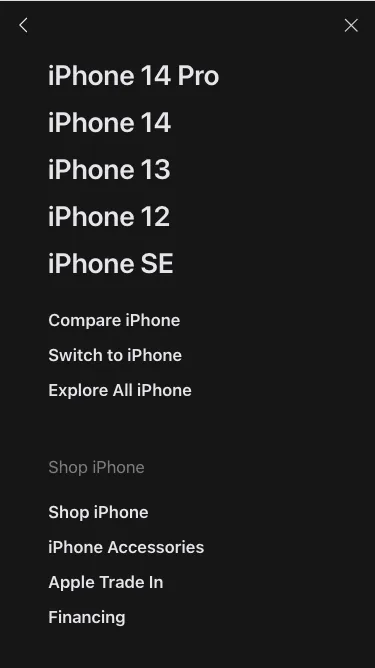 Apple 在移动端的导航