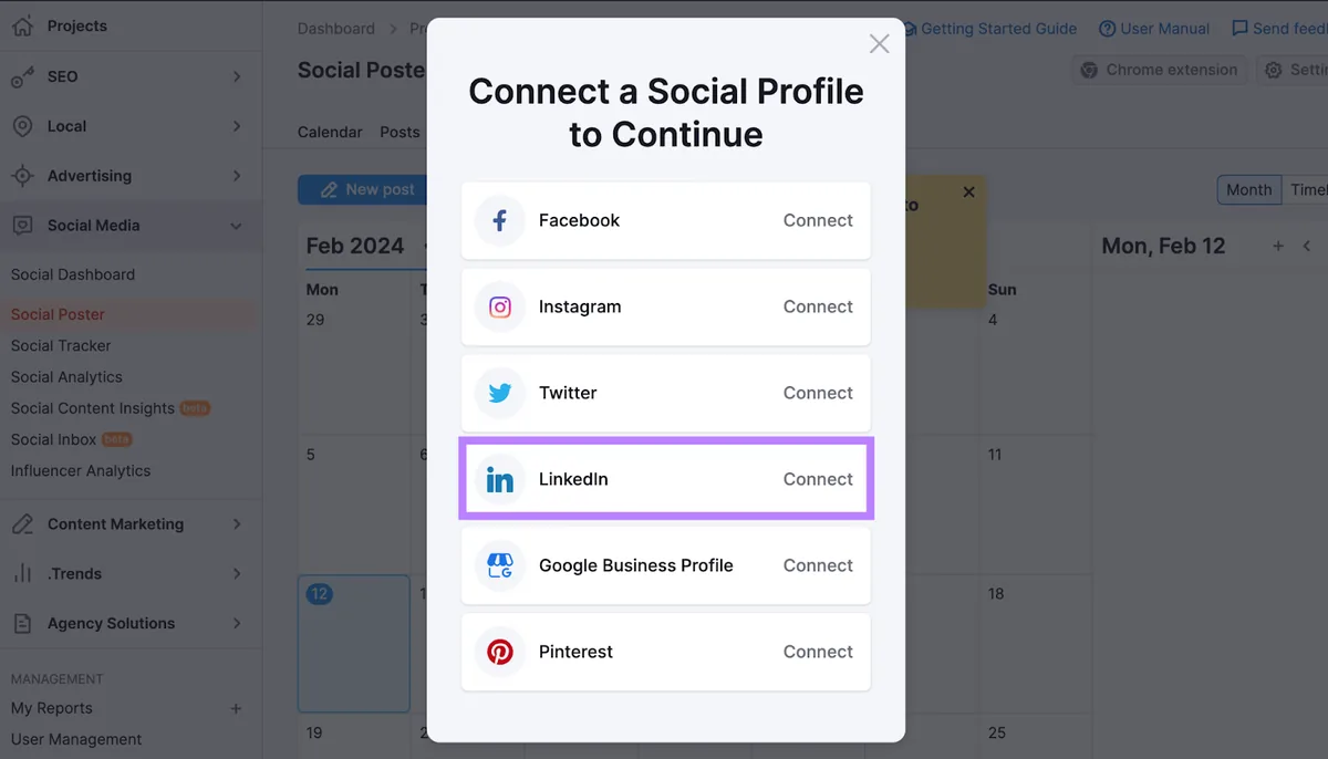 选择 LinkedIn