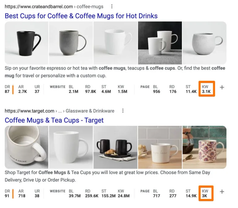 自然搜索关键词 - ahrefs seo toolbar