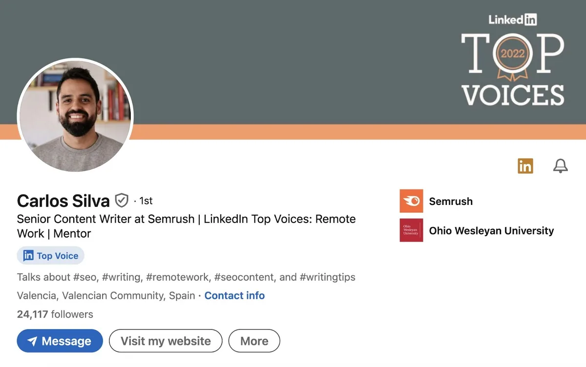 Carlos Silva 的 LinkedIn 资料