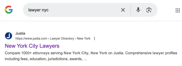 像 Justia 这样的网站也常出现在 Google 中