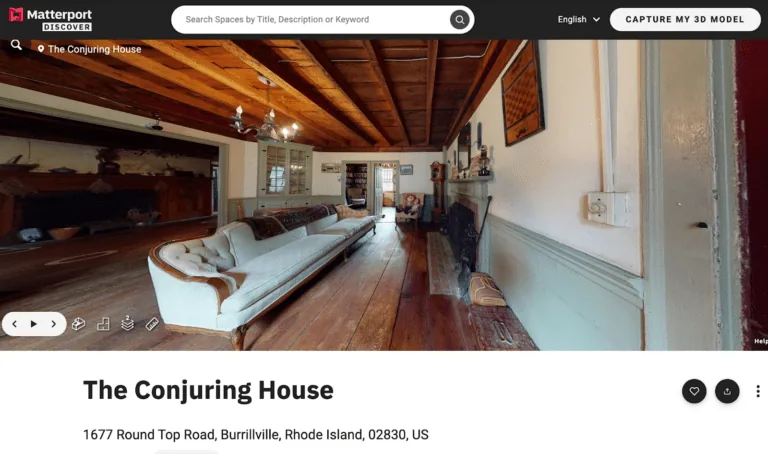 Matterport 为 Conjuring House 制作的落地页。