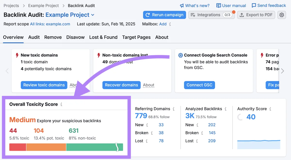 Backlink Audit 中的毒性评分
