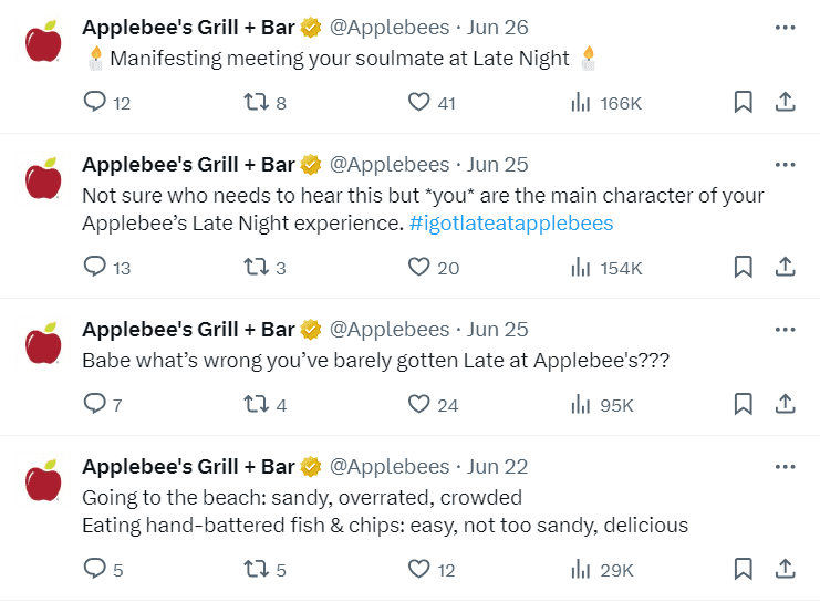 品牌声音示例：Applebee's
