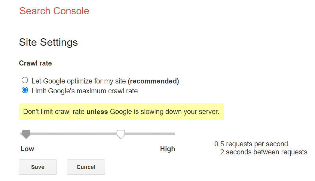 GSC 中的抓取速率限制器可能让 Google 抓取变慢