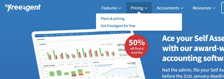 FreeAgent 上的下拉菜单