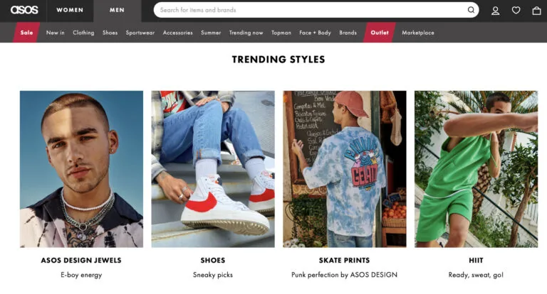ASOS 的品类列表页