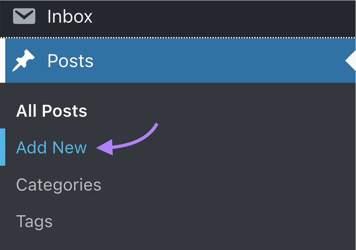 菜单中的“Add New”页面