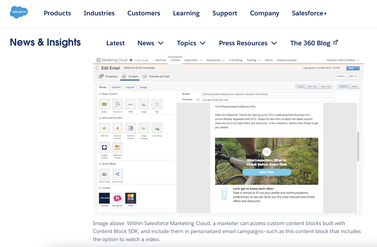 Salesforce 电子邮件编辑器