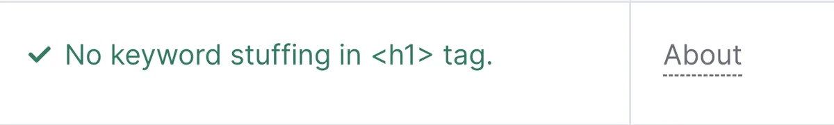 “No keyword studding in <h1> tag”备注