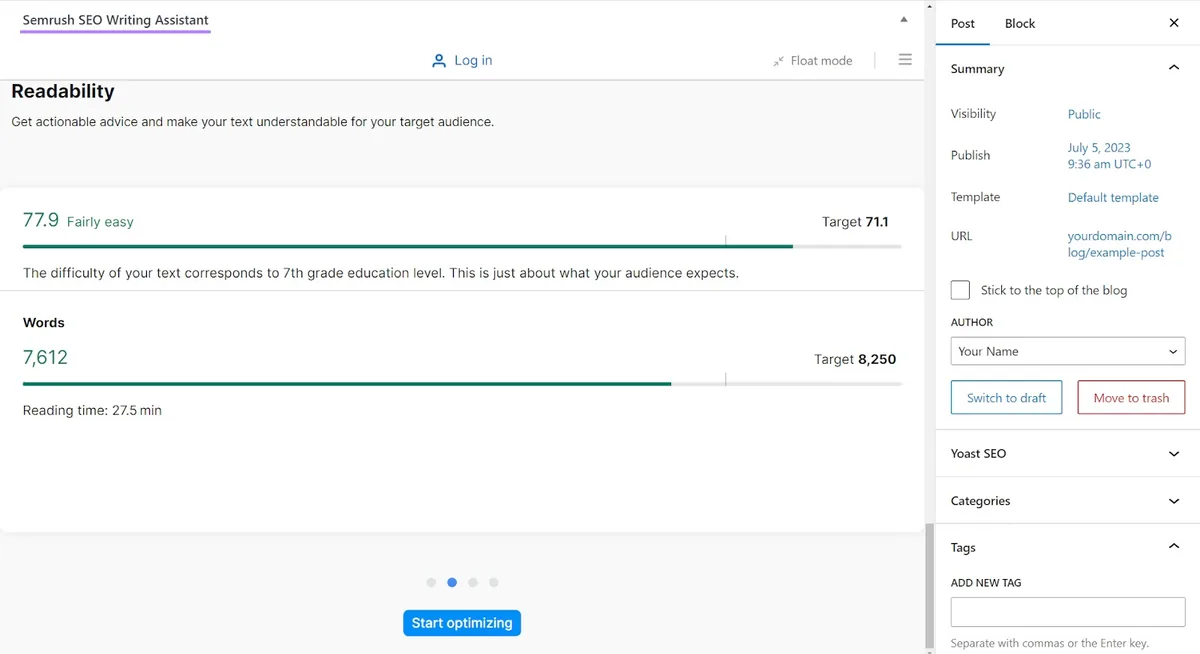 SEO Writing Assistant 的 WordPress 插件
