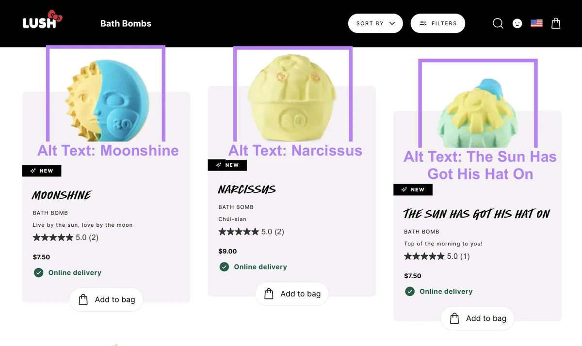 产品分类页面,其中一处被高亮标出作为示例。