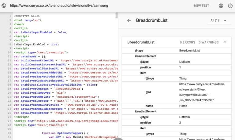 通过 Schema Markup 验证工具生成的 schema 代码